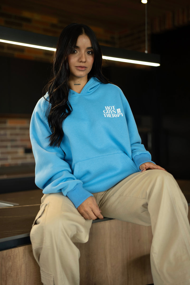 HGDT HOT GUYS CRY Pullover Hoodie - Baby Blue